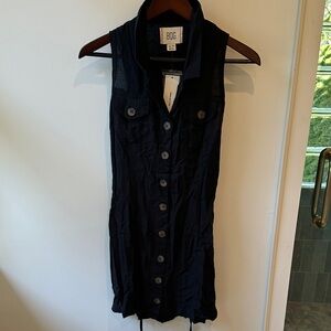 BDG Midnight Sleeveless Button-Up Dress